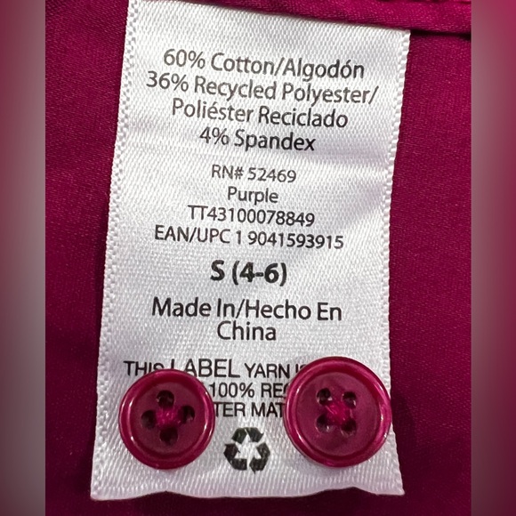 Women’s Time & True Burgundy Long Sleeve Button Down Shirt Size S (4-6) - Picture 7 of 8